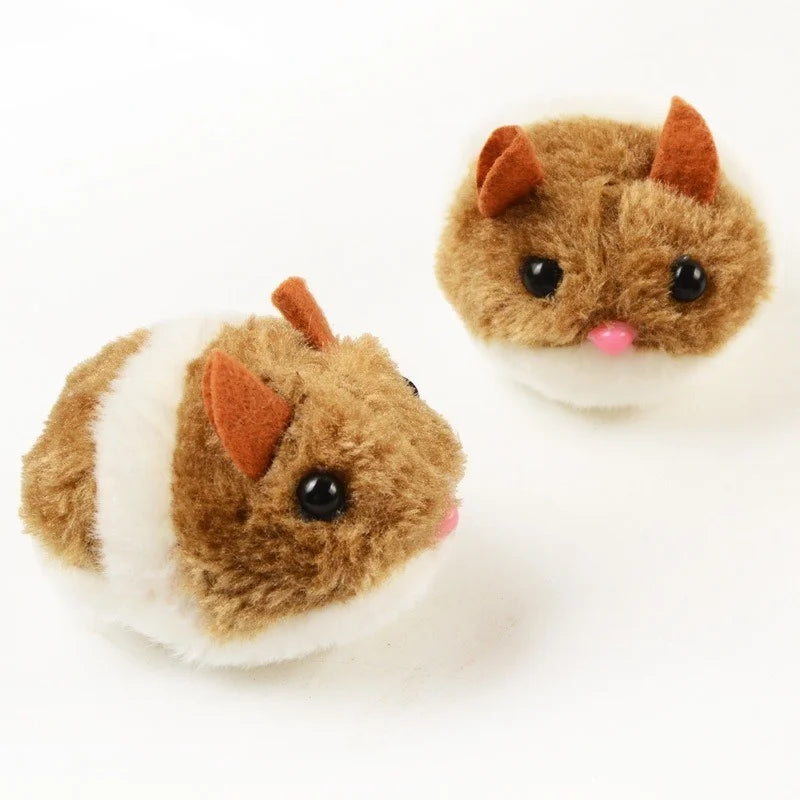 Mechanical Plush Mouse Cat Toy – Wind-Up Interactive Pet Toy Interactive Cat Toy Axl Brown