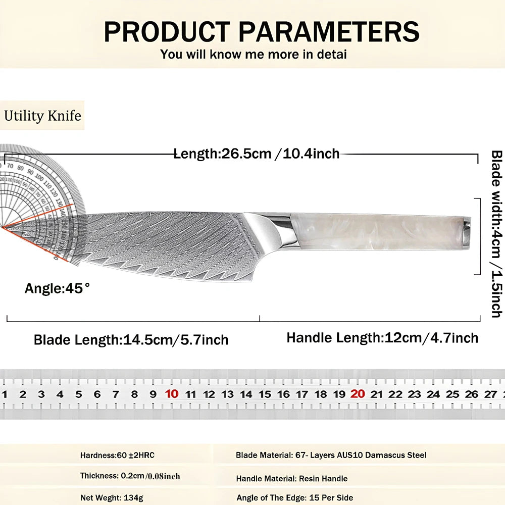 Steel Utility Kitchen Knife – Non-Slip Handle Slicing Knife Kitchen Slicing Knife Axl