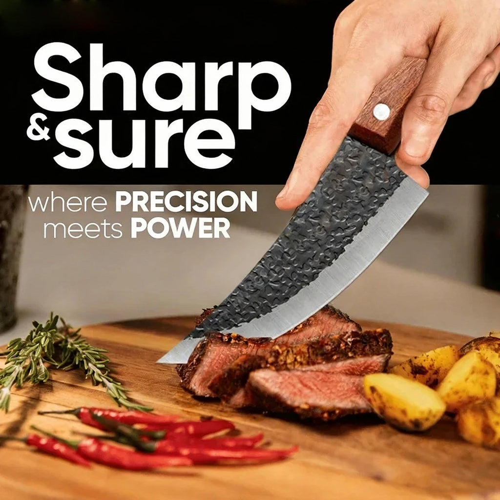 Handmade Forged Chef Knife Set – Butcher, Boning & Cleaver Kitchen Knife Set Axl