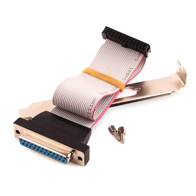 LPT1 Parallel Port Adapter – DB25 Female to IDC 26-Pin Bracket Port Adapter Bracket Axl