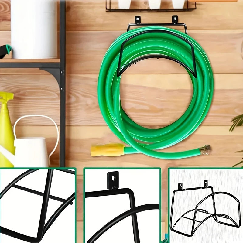 Wall Mounted Garden Hose Holder – Heavy Duty Iron Rack Garden Hose Holder Axl