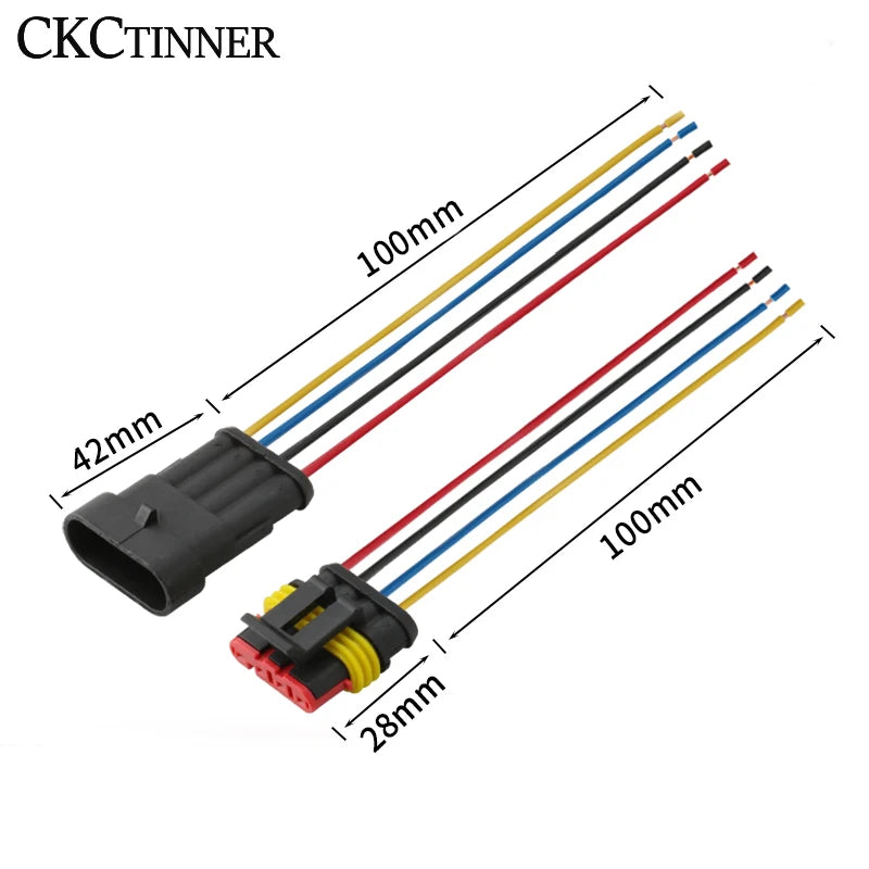 Waterproof Automotive Connector 1–6 Pin Male Female Wire Plug Automotive Wire Connector Axl 4P with line