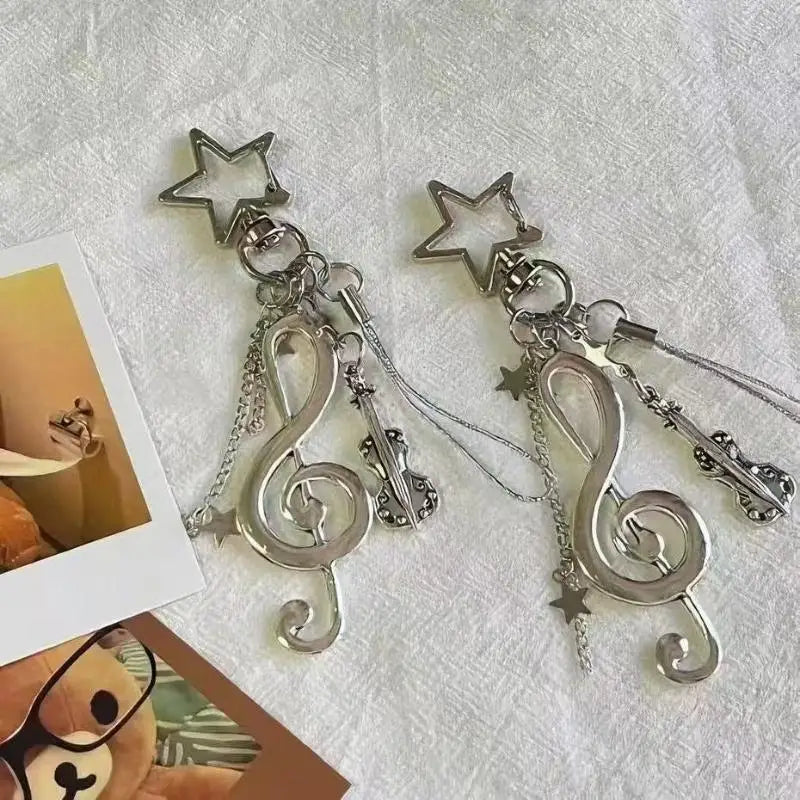 Y2K Musical Notes Guitar Keychain – Bag Charm & Pendant Keychain Bag Charm Axl