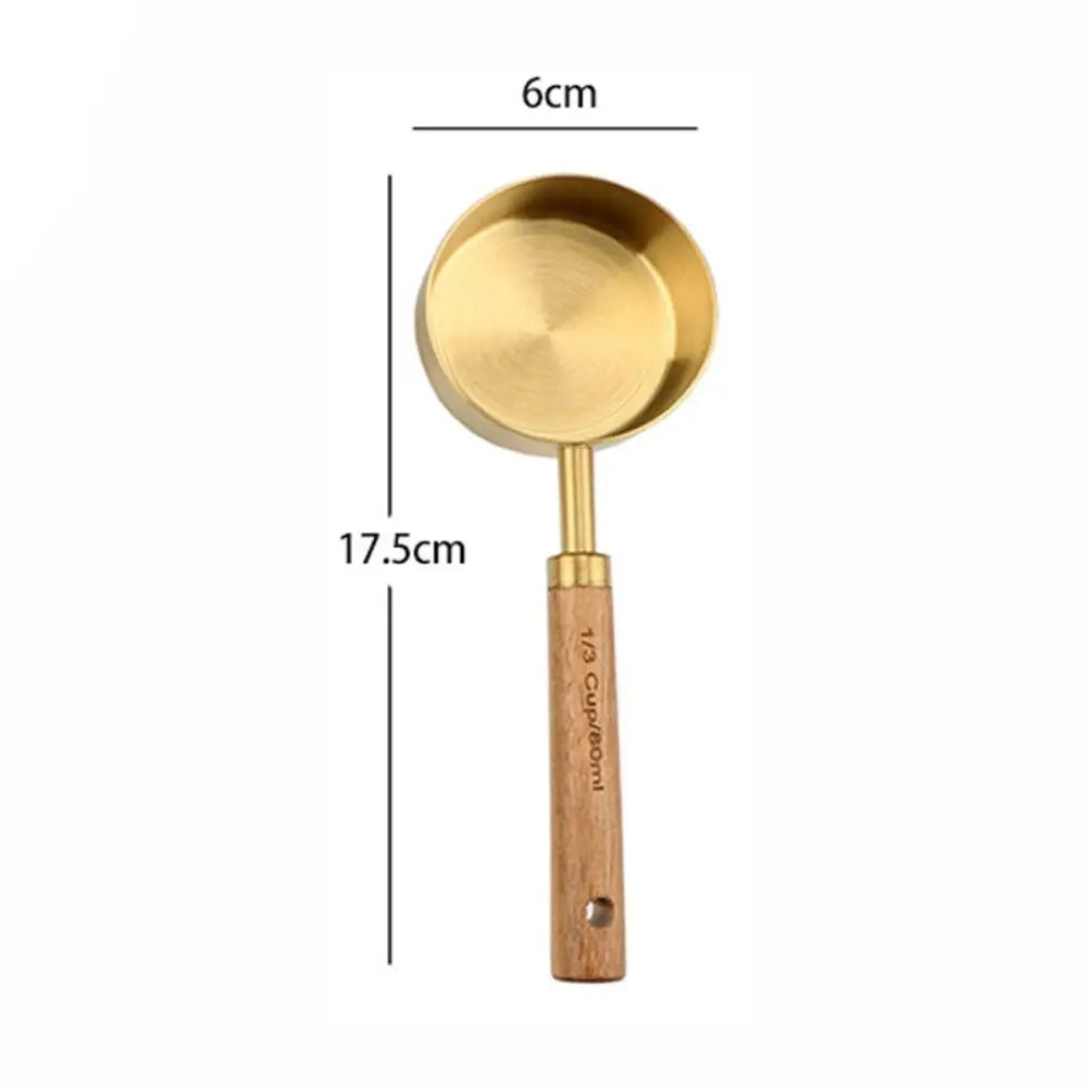 Wooden Handle Stainless Steel Measuring Cups & Spoons Set Measuring Cups & Spoons Axl 80ml