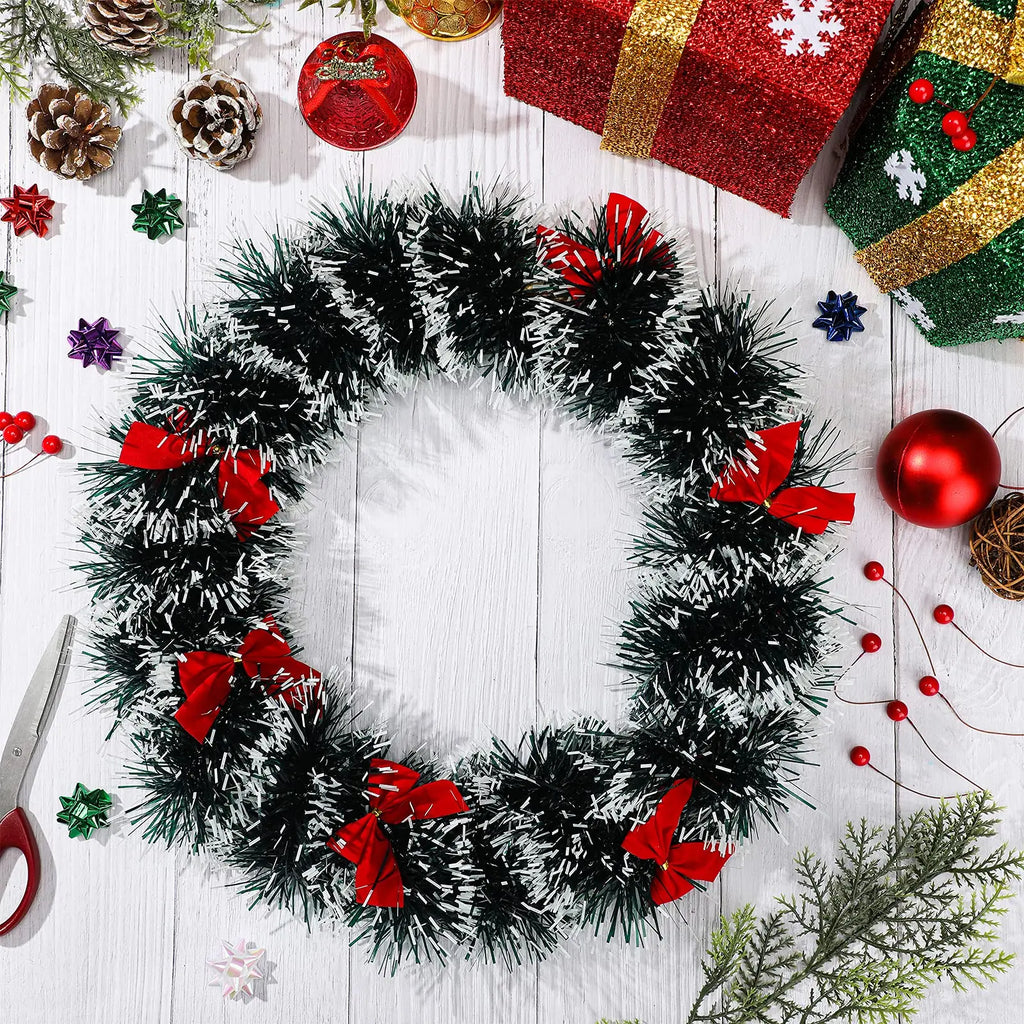 Artificial Christmas Tinsel Garland with Bowknot | Xmas Decor Christmas Tinsel Garland Axl