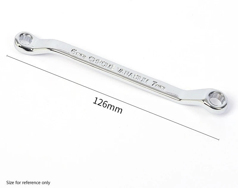 Double End Offset Ring Spanner – Chrome Vanadium Steel Wrench Box End Wrench Axl 6-7mm