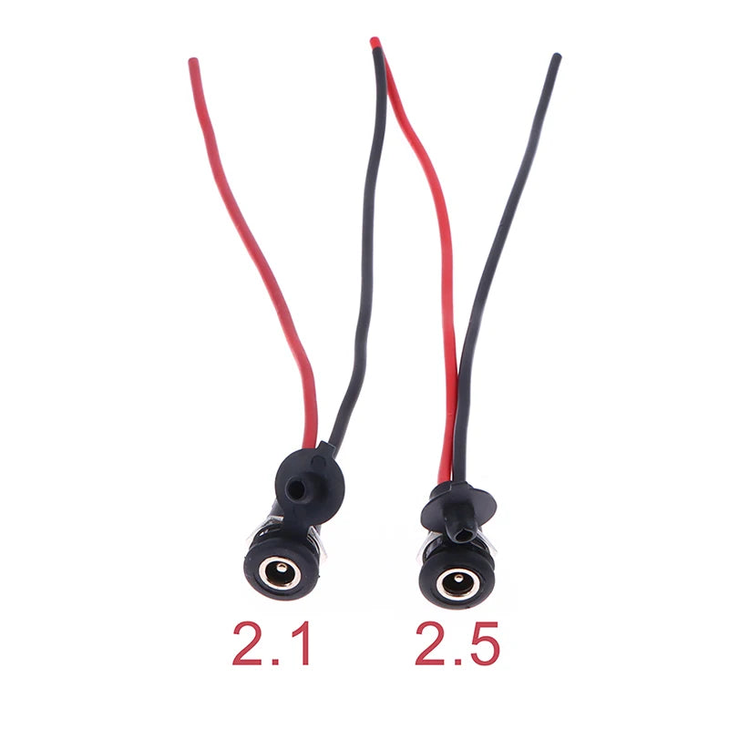 DC Power Female Connector 5.5×2.1 & 5.5×2.5mm Socket with Cable DC Power Connector Axl