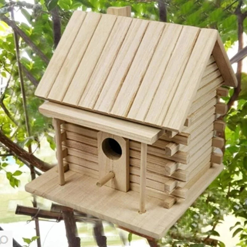 Wooden Bird House Nest Box for Parrot, Cockatiel & Swallow Bird Nest Box Axl