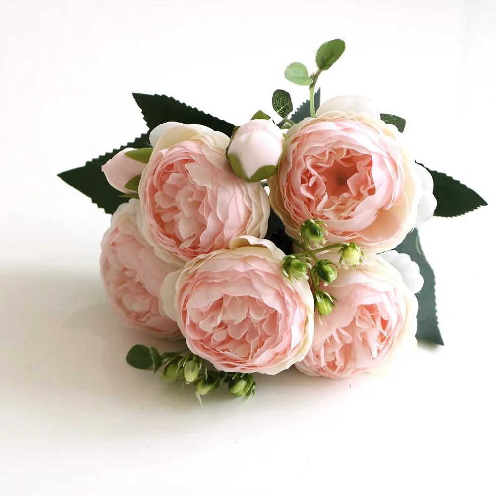 Silk Peony Artificial Flowers 30cm – Wedding & Home Décor Bouquet Artificial Flower Bouquet Axl Light Pink 1pc