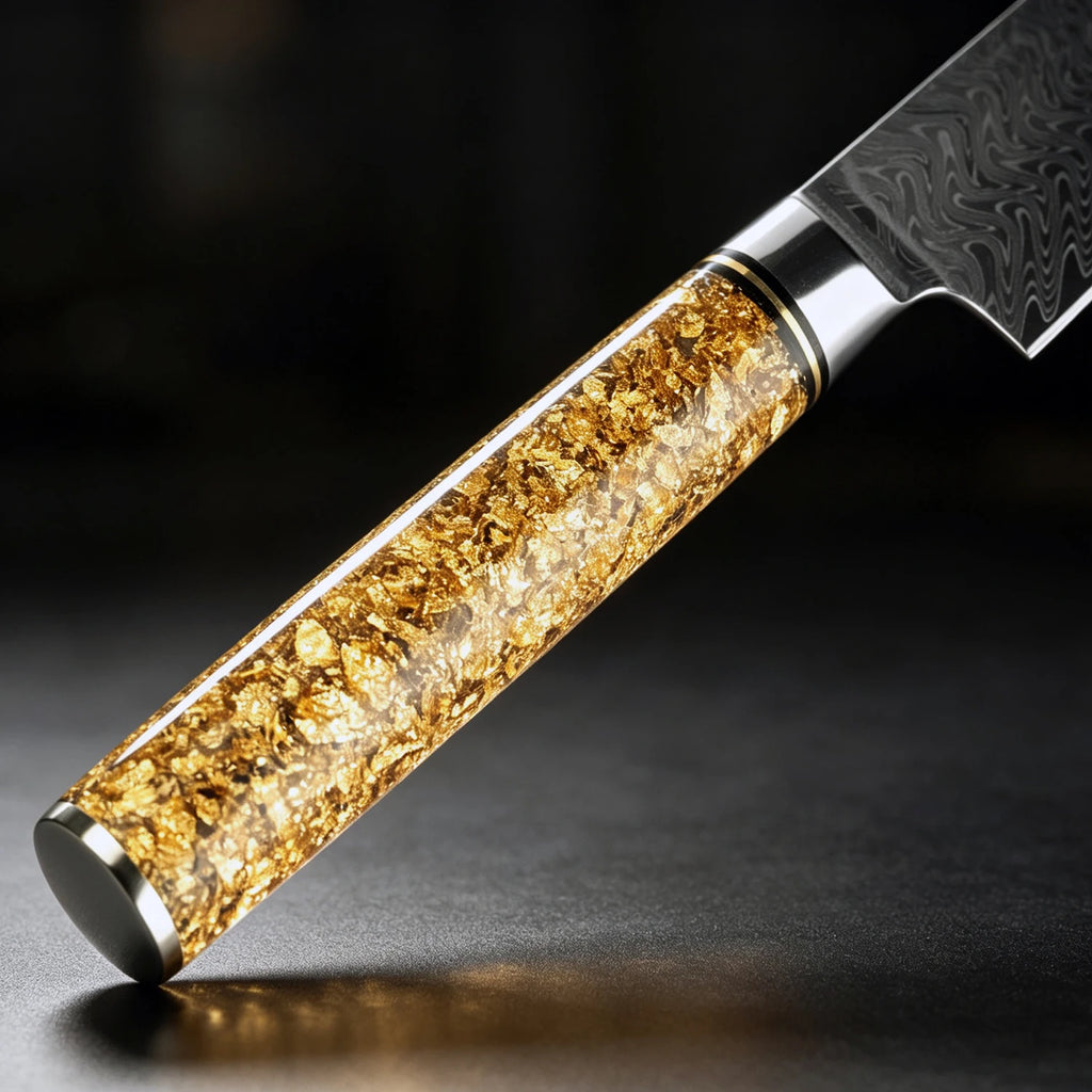 XITUO 5" Damascus Paring Knife – VG10 Steel Gold Leaf Handle Damascus Paring Knife Axl