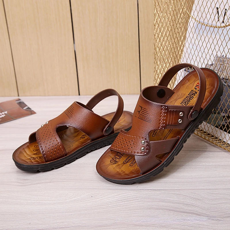 Men's Open Toe Beach Sandals – Non-Slip Buckle Strap Men's Beach Sandals Axl