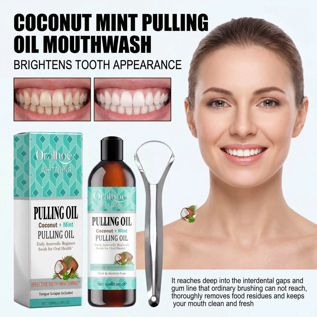Coconut Mint Oil Pulling Mouthwash 100ml – Alcohol-Free Oral Care Oil Pulling Mouthwash Axl