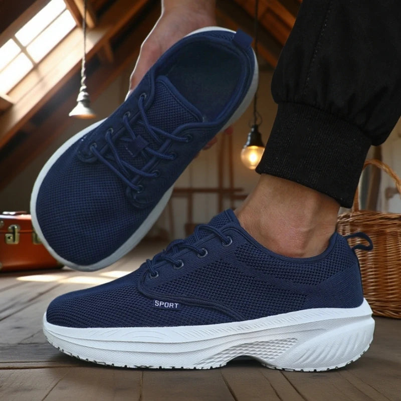 ZULIWAGN Wide Fit Breathable Running Sneakers | Soft Sole Running Sneakers Axl Navy Blue 46