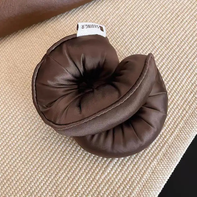 Satin Sponge Hair Scrunchies – Soft Elastic Ponytail Holders Hair Scrunchies Axl Coffee
