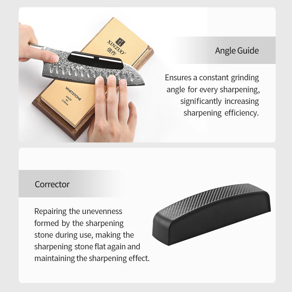 XINZUO Double-Sided Whetstone 1000/5000 or 3000/8000 Grit + Guide Knife Sharpening Stone Axl
