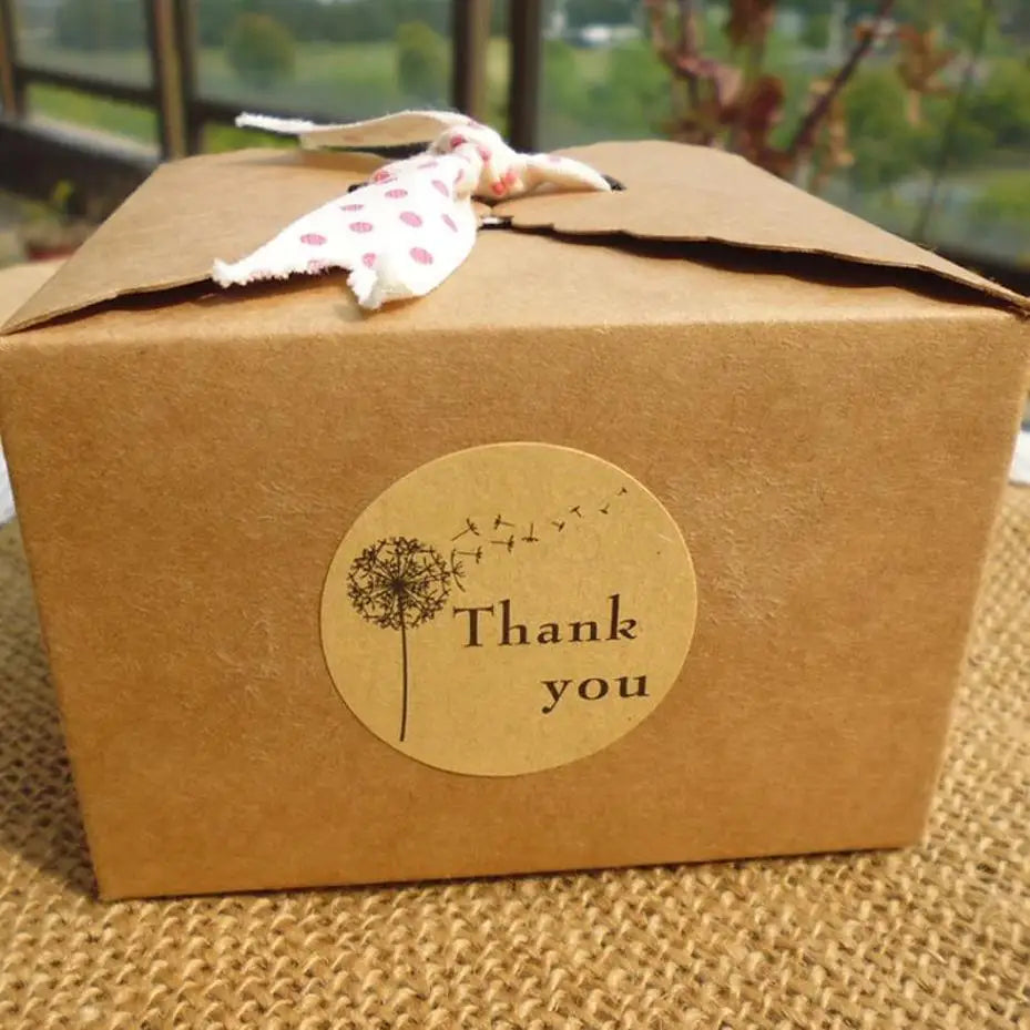 10 Sheets Dandelion Thank You Round Stickers – Gift & Baking Labels Decorative Labels Axl
