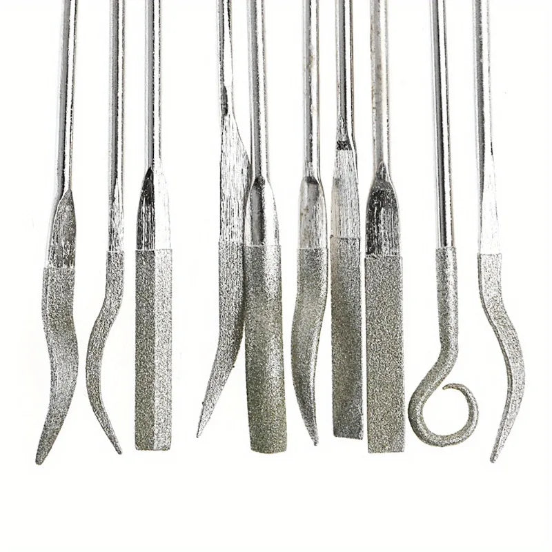 10-Pc Diamond Riffler Files Set – Jewelry, Watch & Metal Tools Diamond Riffler Files Axl 10pc