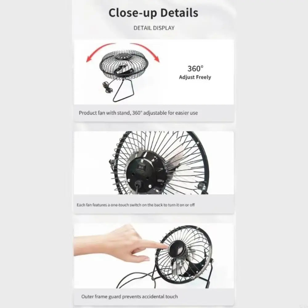Solar USB Dual-Power Portable Fan – Waterproof & Low Noise Solar Portable Fan Axl