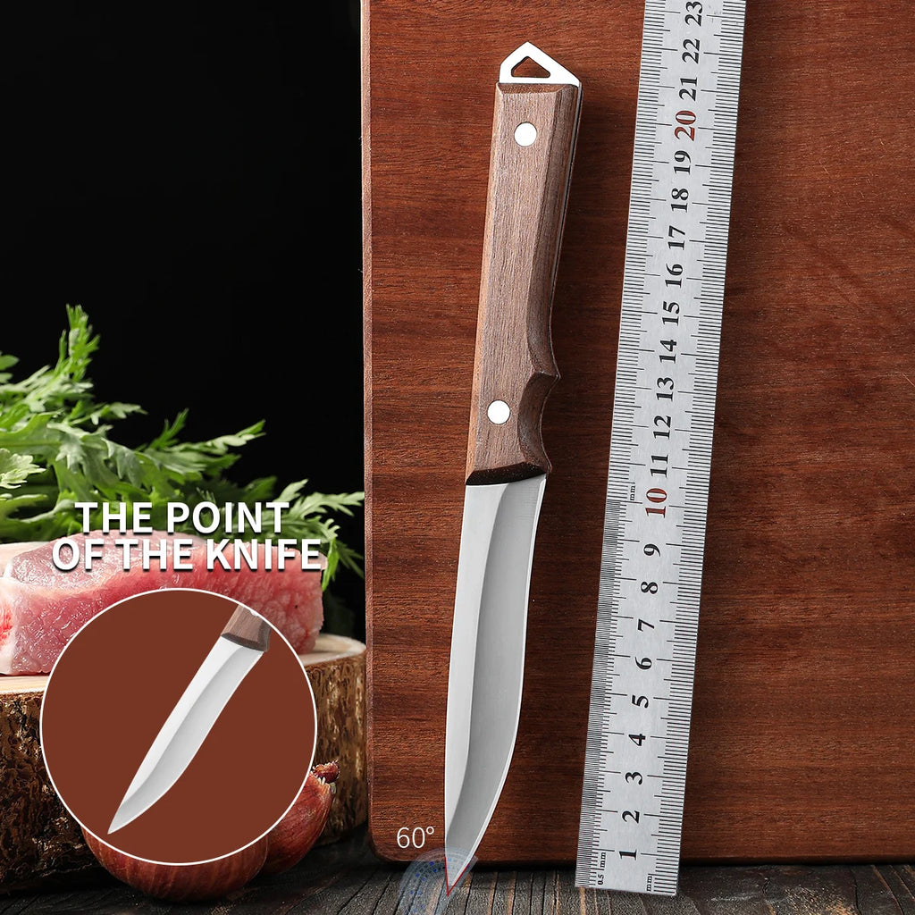 SHENJIU Stainless Steel Meat Cleaver with Sheath & Wood Handle Meat Cleaver Knife Axl