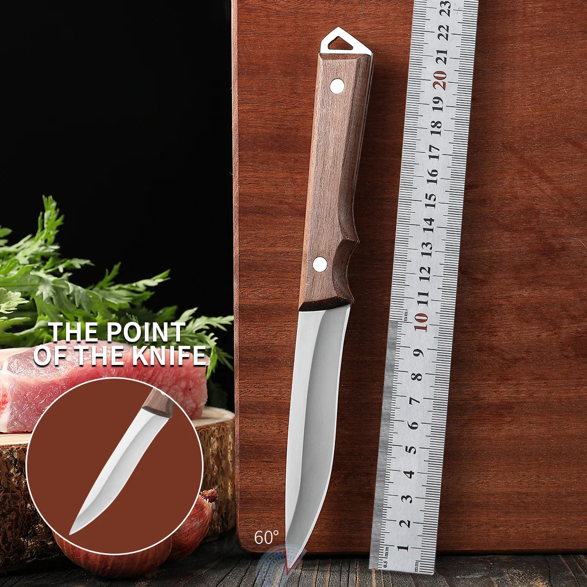 SHENJIU Stainless Steel Meat Cleaver with Sheath & Wood Handle Meat Cleaver Knife Axl