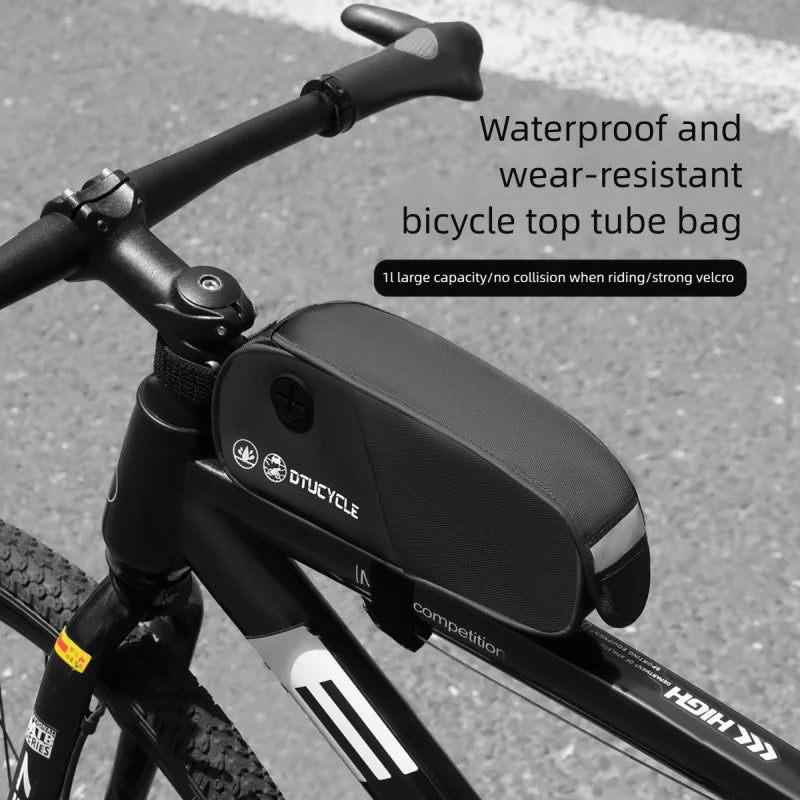 Waterproof Dual-Compartment Top Tube Bike Bag | Road & MTB Cycling Frame Bag Axl