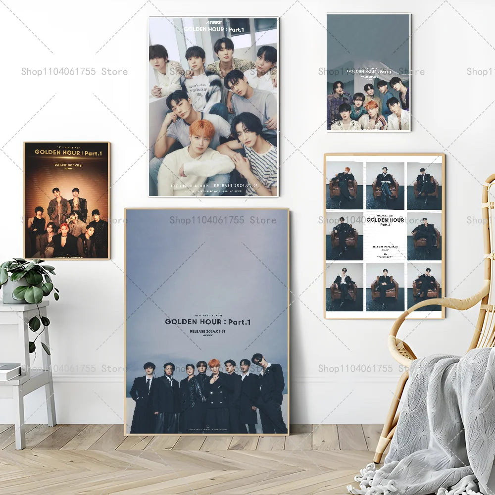 ATEEZ Wall Poster – Self-Adhesive Waterproof Art Sticker Decor Wall Art Poster Axl