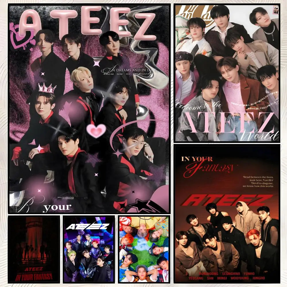 ATEEZ HD PVC Self-Stick Wall Poster – Waterproof Room Decor Wall Art Poster Axl