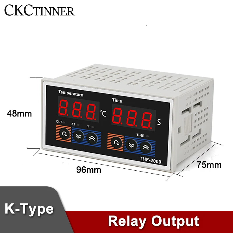 THF-2000 PID Temperature & Time Controller K-Type SSR Relay PID Temperature Controller Axl Relay output-H