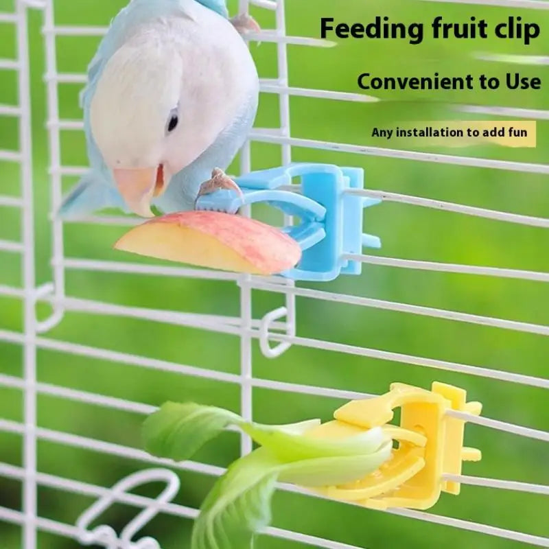 Parrot Bird Cage Food Clip Feeder – Fruit & Veggie Holder 2/4 Pcs Bird Cage Feeder Clip Axl