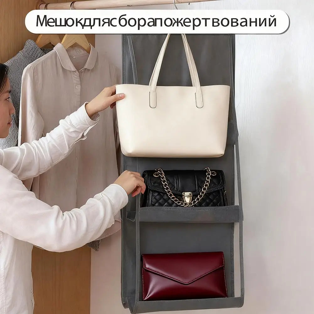 Hanging Purse & Handbag Organizer – Closet Storage Hanger Closet Bag Organizer Axl