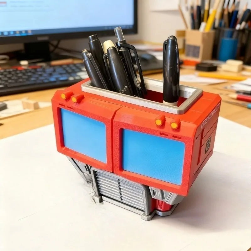 3D Printed Pen Holder – Modern Polygon Desktop Organizer Desktop Pen Organizer Axl