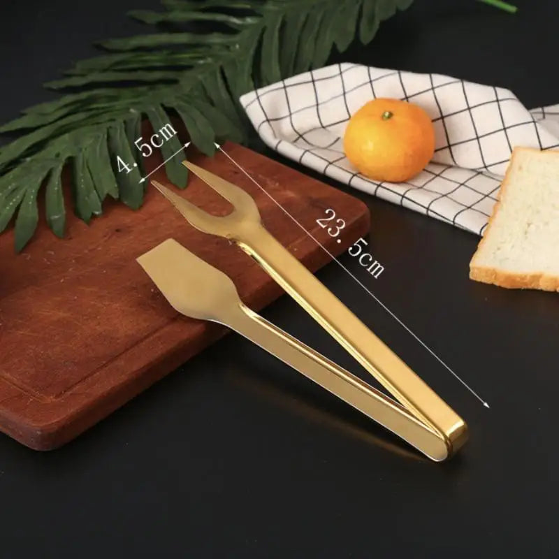 Gold Stainless Steel Food Tongs – Multi-Style Kitchen Serving Kitchen Serving Tongs Axl