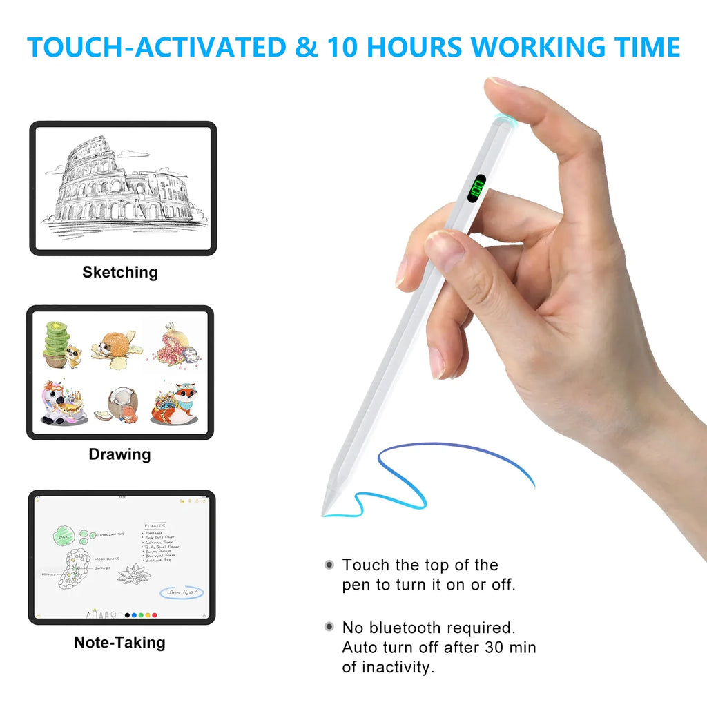 Universal Stylus Pen with LED Display | iPad & Android Tablet Tablet Stylus Pen Axl
