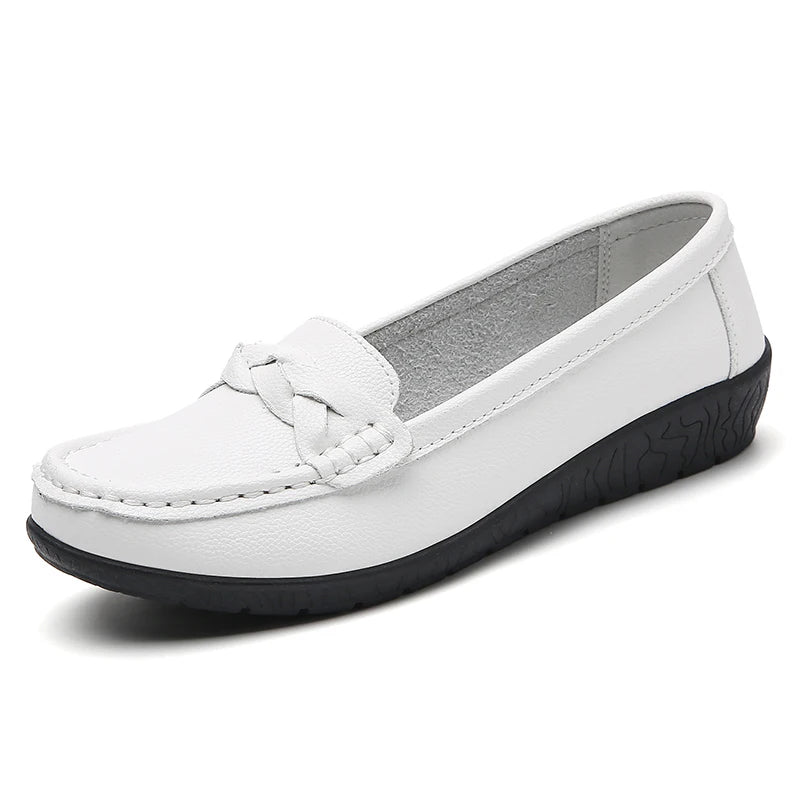 HAJINK Women's Slip-On Loafers – Elegant Woven Flat Shoes Women's Flat Loafers Axl