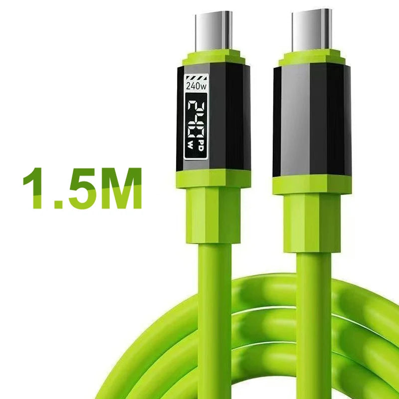 240W USB-C Fast Charging Cable with Power Display | 1M & 2M USB-C Charging Cable Axl A5