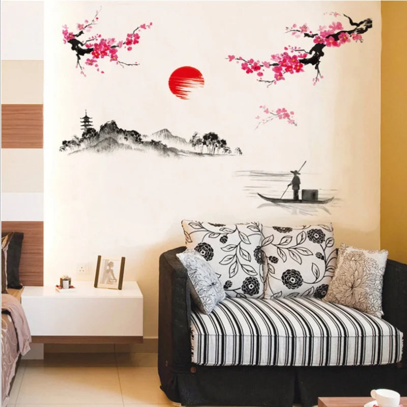 Cherry Blossom Wall Sticker – Sakura Tree Mural Decal 60×90cm Wall Decal Sticker Axl