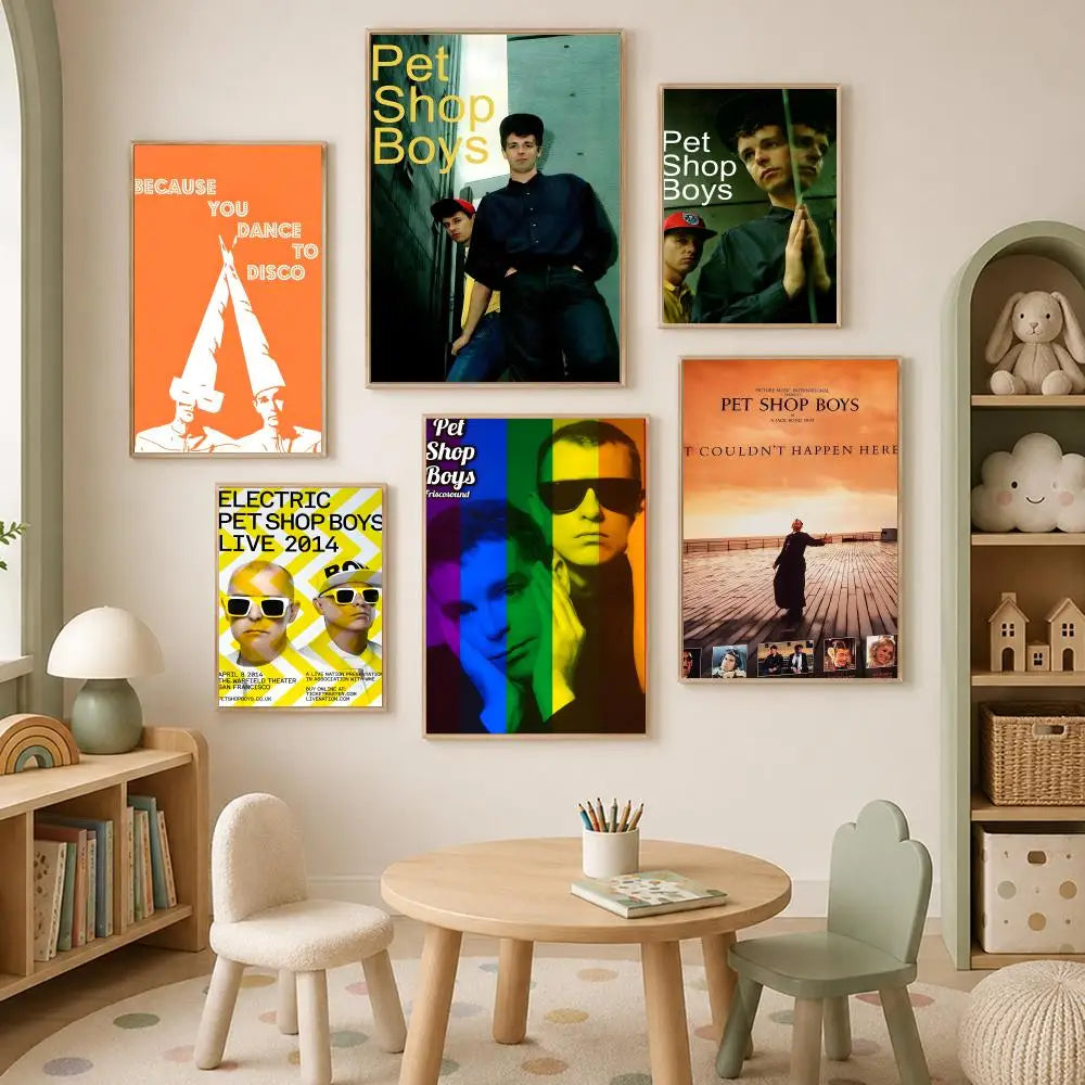 Pet Shop Boys PVC Wall Poster – Self-Stick HD Home Decor Music Wall Poster Axl