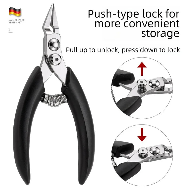 Ingrown Toenail Clipper Spring Handle Curved Blade Nail Nipper Toenail Nipper Axl
