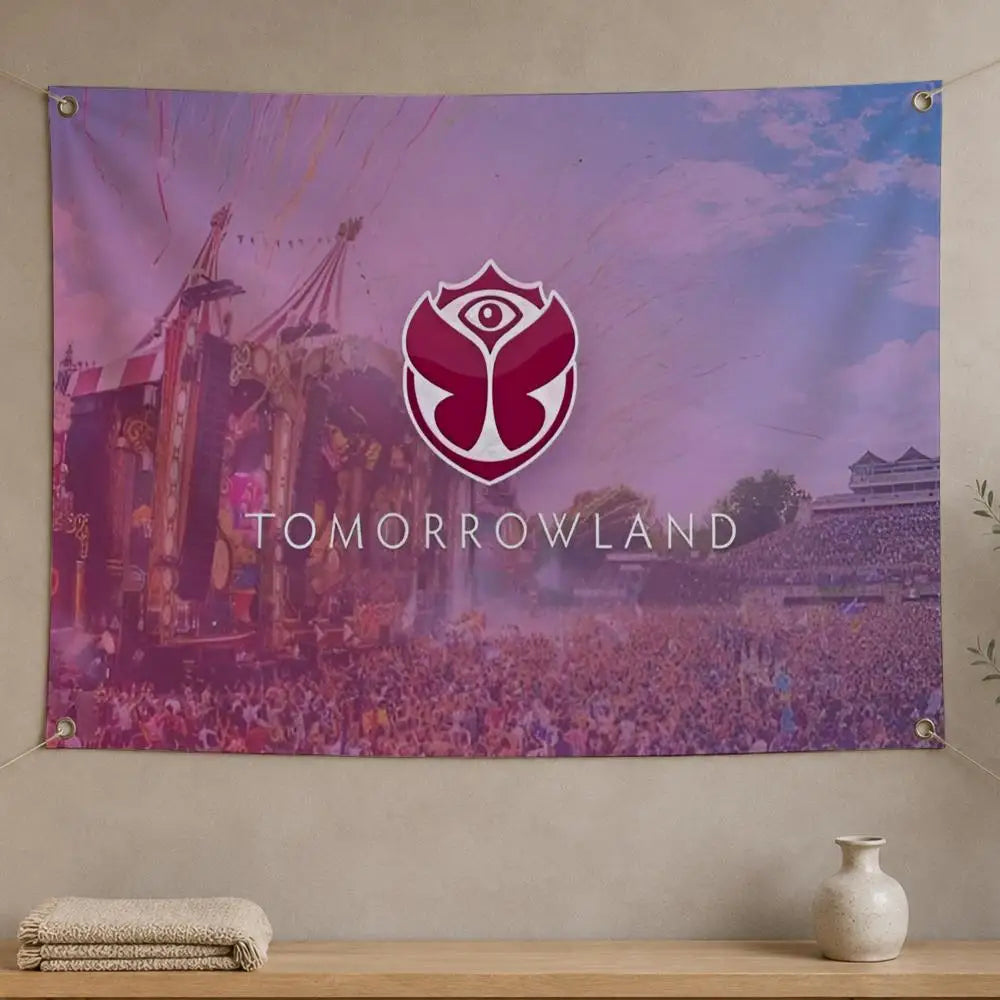 Tomorrowland Festival Flag Banner – Indoor & Outdoor Wall Decor Festival Flag Banner Axl White03 120x180cm