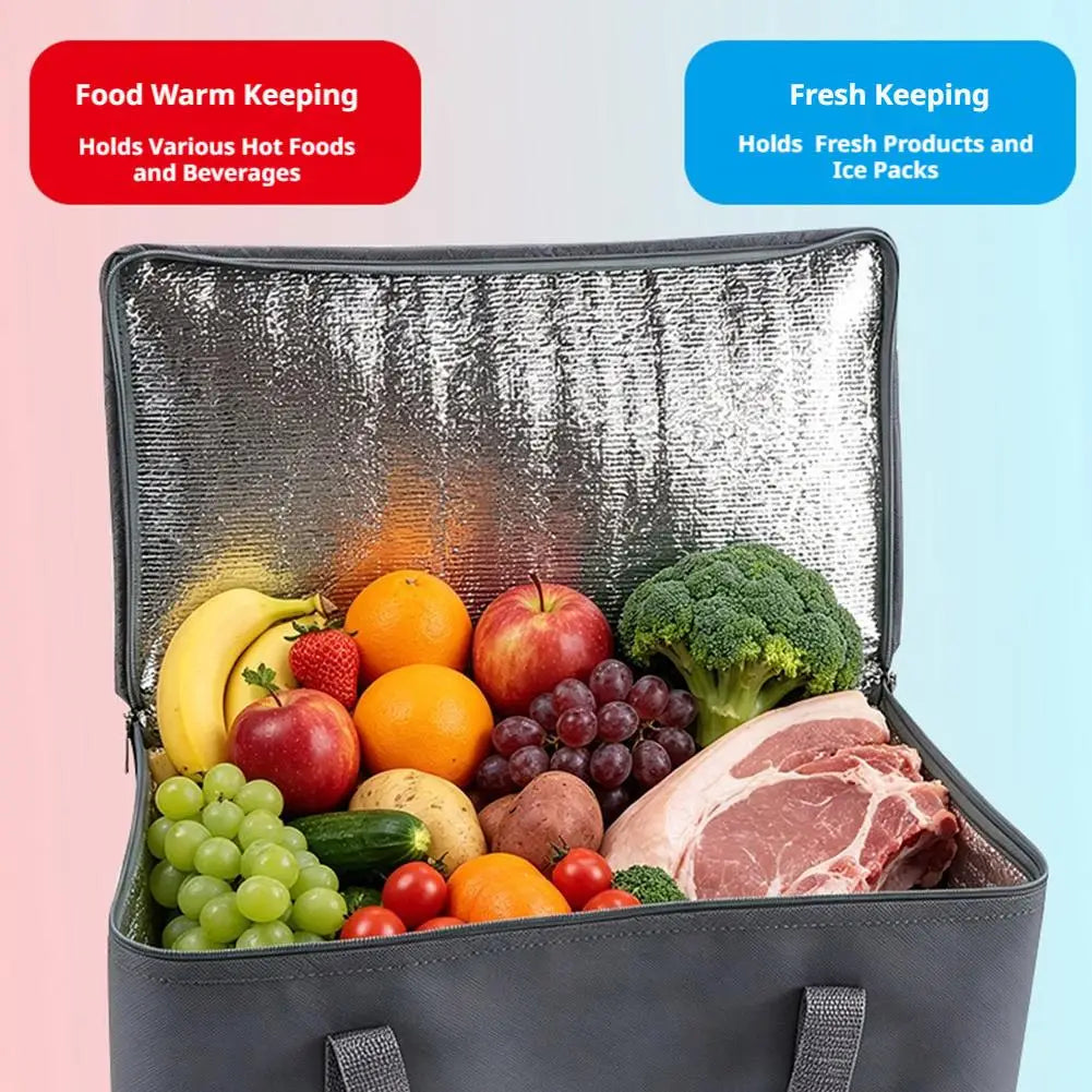 Large Insulated Grocery Bag – Foldable Reusable Cooler Tote Insulated Cooler Bag Axl