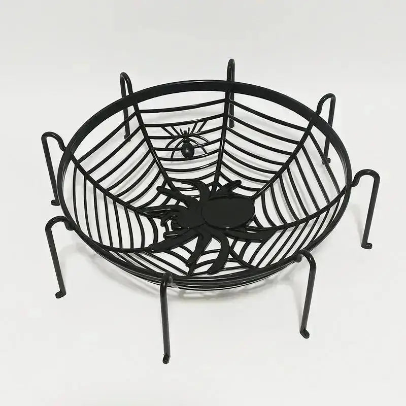 Halloween Spider Web Candy Bowl & Fruit Drain Basket Halloween Candy Bowl Axl Black