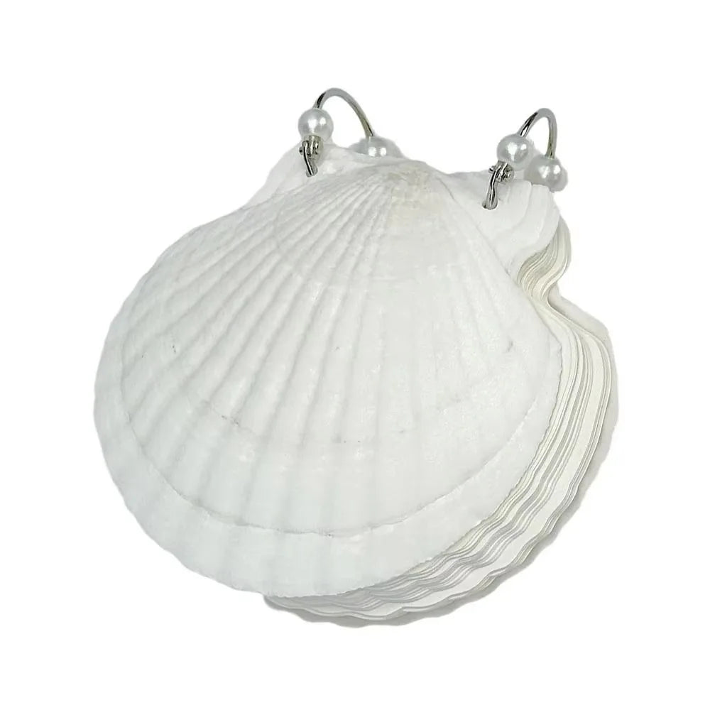 Natural Seashell Notebook – Loose-Leaf Blank Notepad for Students Novelty Notebook Axl White