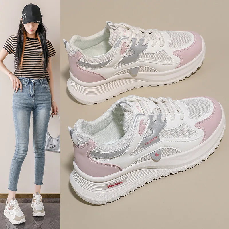 Women's Casual Lace-Up Sneakers | Soft Sole Breathable Shoes Women's Sneakers Axl