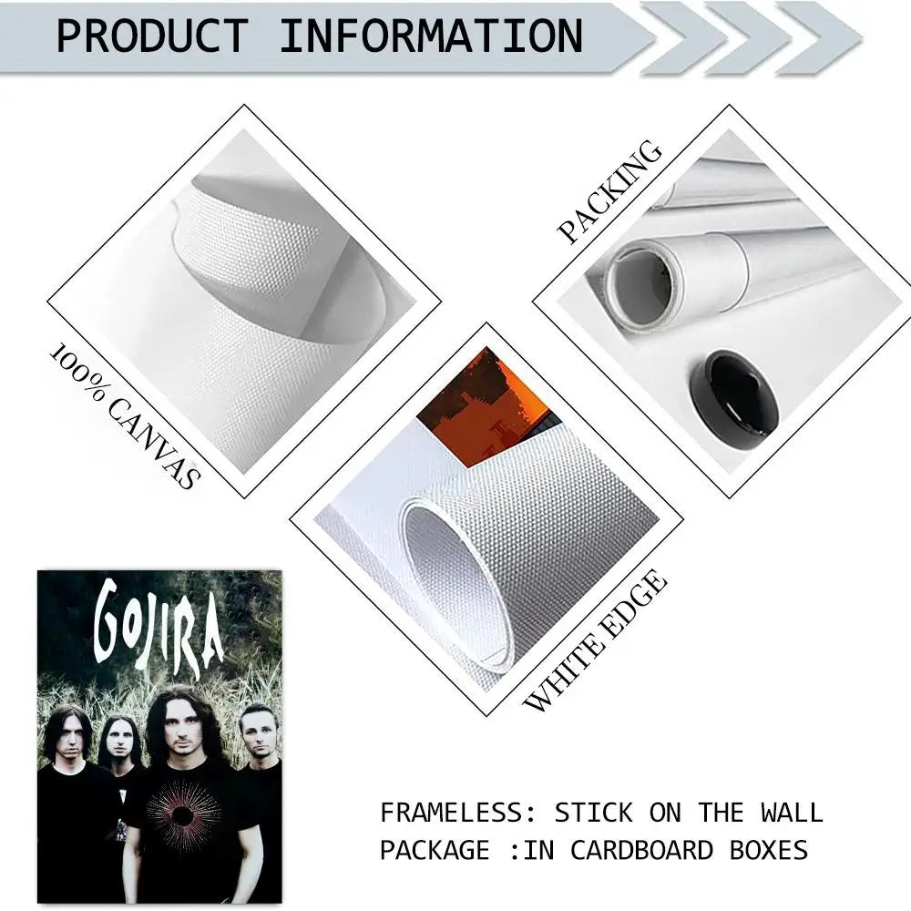 Gojira Band Canvas Wall Art Poster – Unframed Home Decor Canvas Wall Art Axl