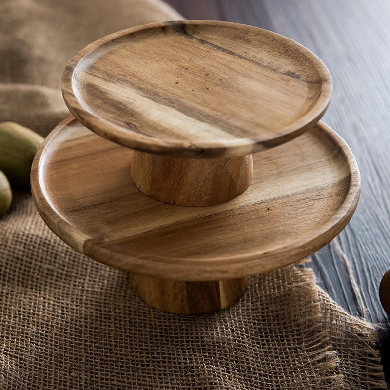 KEMORELA Elevated Wooden Cake Stand & Serving Tray Wooden Cake Stand Axl