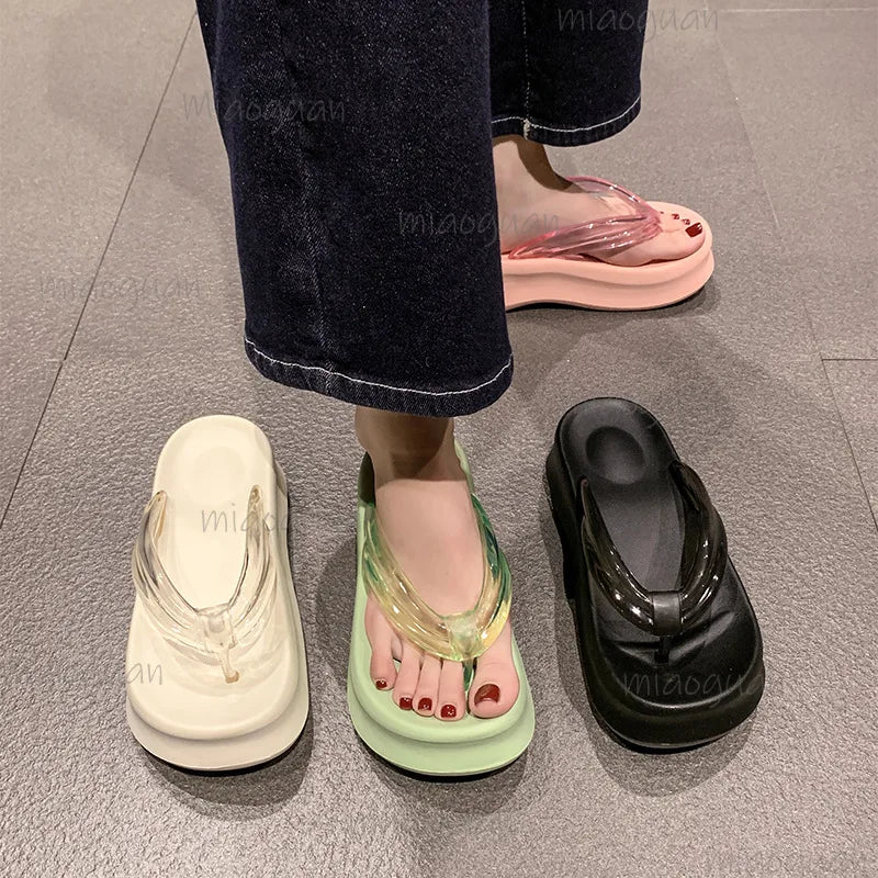 Women's Platform Wedge Flip Flops – 5.5CM Beach Sandals Platform Wedge Sandals Axl