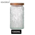 KEMORELA Vintage Glass Storage Jar – Airtight Wooden Lid 700/1000ml Glass Storage Jar Axl A-1000ML