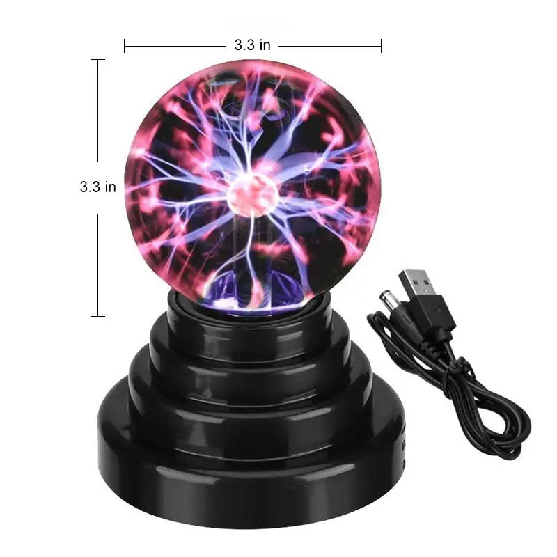 Magic Plasma Ball Touch Lamp 3–8 Inch | Night Light Décor Plasma Ball Lamp Axl 3inch Battery -USB