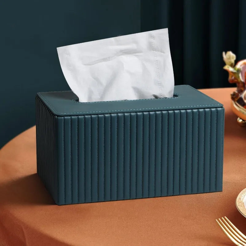 Luxury Leather Tissue Box Cover | Modern Decorative Napkin Case Tissue Box Cover Axl