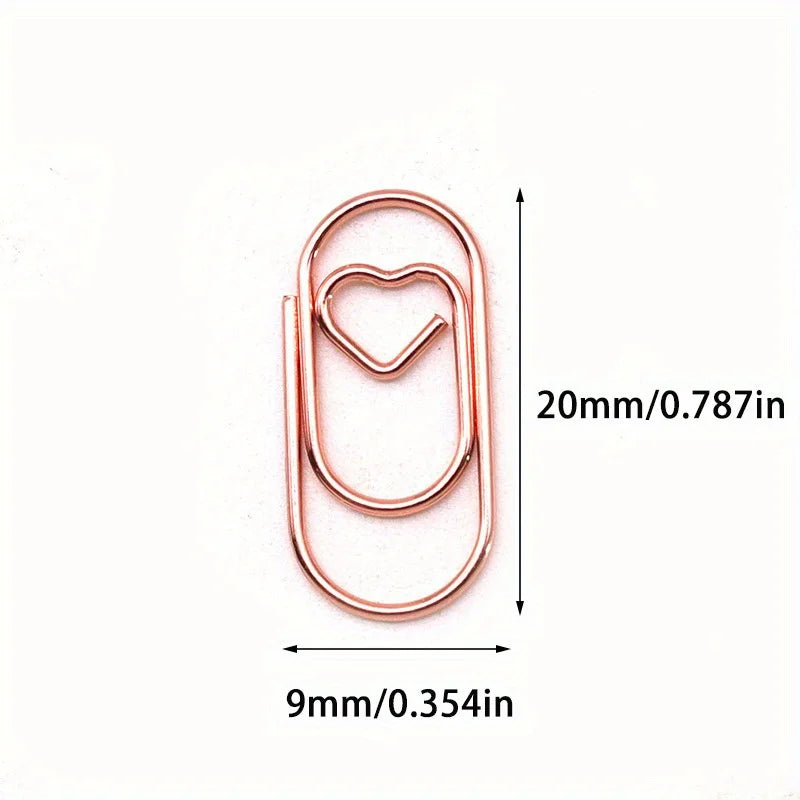 100 Pcs Mini Heart Shaped Paper Clips – Cute Decorative Clips Decorative Paper Clips Axl